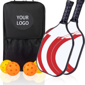 USAPA Standard Raquet Lightweight Fiberglass Surface Pickleball Paddles Rackets Set with 4 Balls and 1 Bag