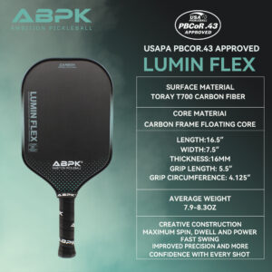 ABPK Lumin Flex USAPA PBCoR.43 Approved Pickleball Paddle